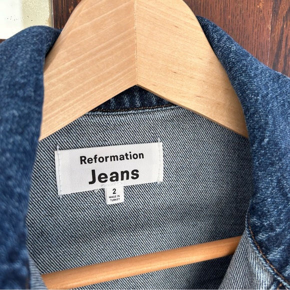 The Reformation Newman Denim Mini Dress - Picture 3 of 9